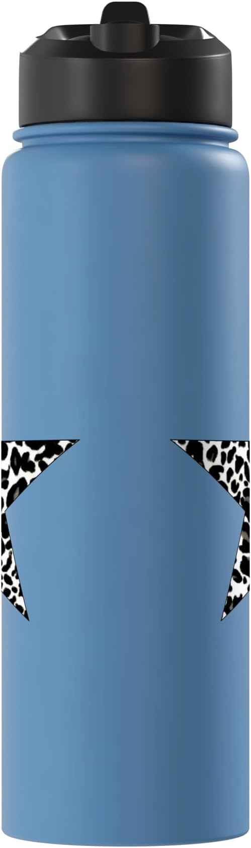 Star Shape - Cute Cheetah Leopard Print Graphic Stainless Steel Insulated Water Bottle