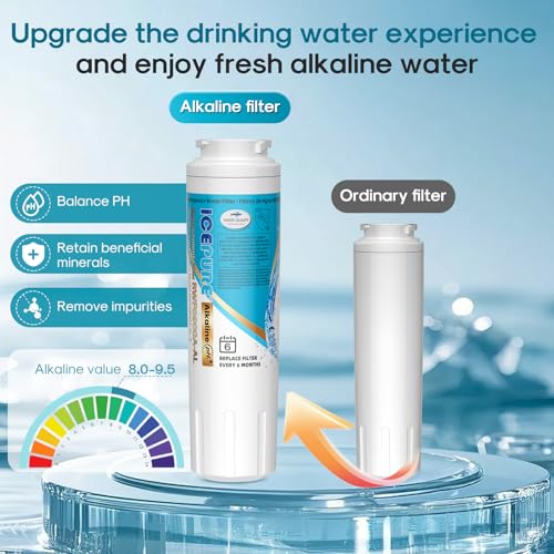 Alkaline UKF8001 Refrigerator Water Filter Replacement for Whirlpool EDR4RXD1 (3 Count)