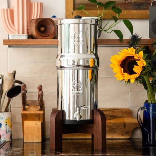 2.25G Water Filter System with Teak Stand & Fluoride Filter