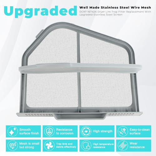 DC97 16742A Lint Trap fit for Samsung Dryer Lint Trap Screen Replacement