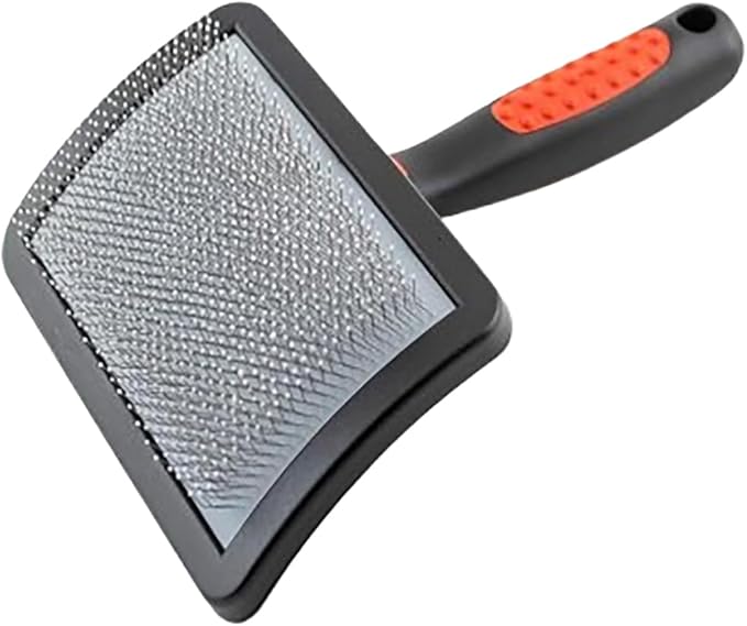 Paw Brothers Soft Pin Curved Slicker Brush for Dogs, Coated Tips, Maximum Coverage, Gentle on Skin, Size 3" x 5.5", Small - AquaVibe