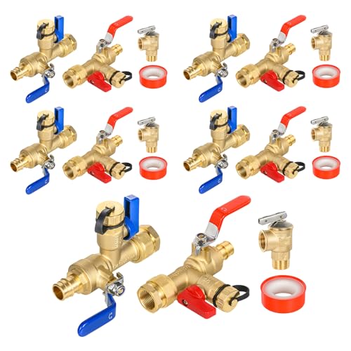 5 Set GUOFIS Tankless Water Heater Service Valve Kit (5 Count)