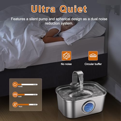 Stainless Steel Cat Water Fountain 124oz (124 Fl Oz)