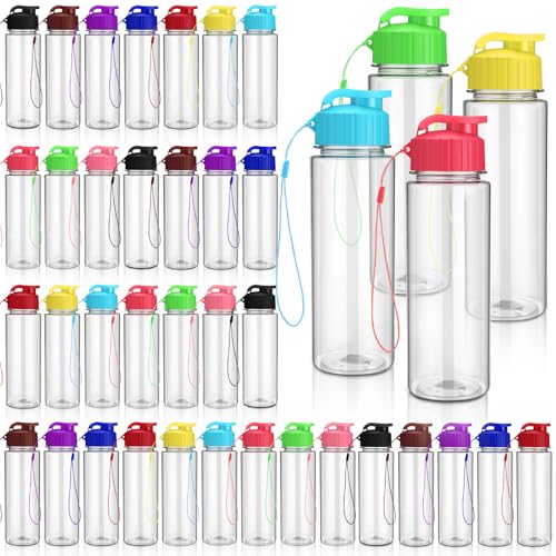 50 Pieces Reusable Plastic Water Bottles Bulk (50 Count)