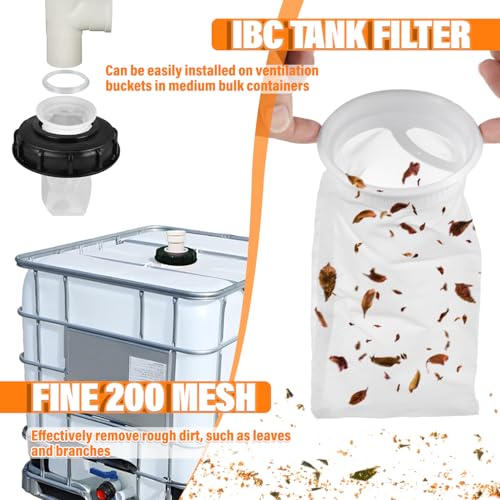 2 Pcs IBC Lid Filter Nylon Screen for Water Tank Rain Barrel Plastic