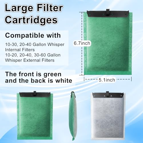 16 Pack Large Filter Cartridges Compatible with Whisper Filters 20i (16 Count)