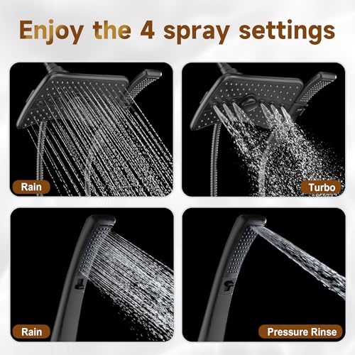 High Pressure Dual Shower Head Combo with Rainfall & Handheld