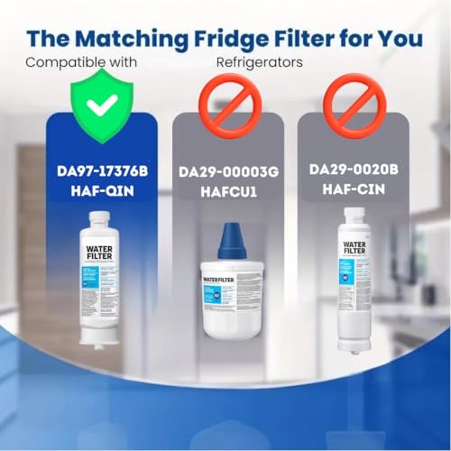 HAF-QIN/EXP DA97 Water Filter Replacement – Compatible with DA97-17376B – Carbon Block 99% Contaminant Reduction – Fresh Water & Ice – 12 Month Life 2 PACK (2 Count)