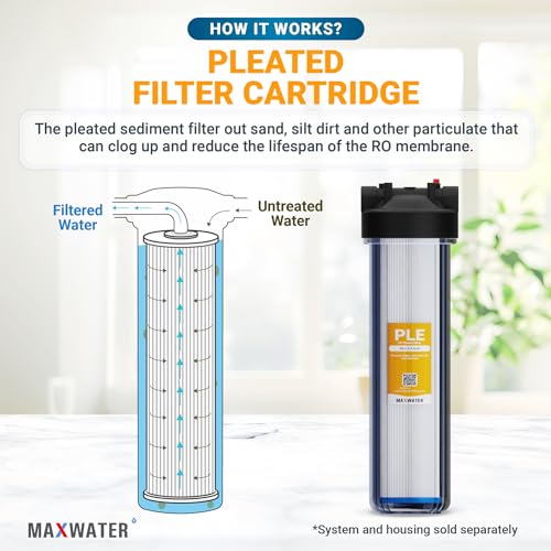 20 x 4.5 Whole House 1 Stage PP Pleated Sediment Filter System w