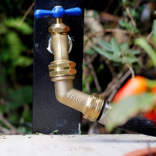 Garden Hose Elbow Connector 45 Degree Solid Brass Pipe Fittings Hose Elbow (4 Count)