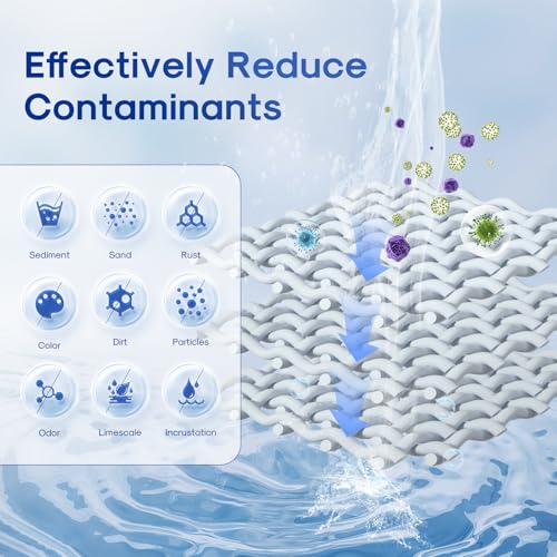 50 Micron 10" x 2.5" String Wound Sediment Water Filter Cartridge for Well filter Universal Replacement for Any 10 inch RO Unit (6 Count)