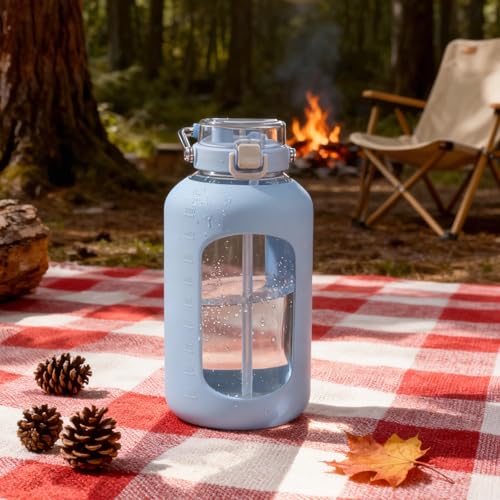 100 oz Glass Water Bottle with Straw