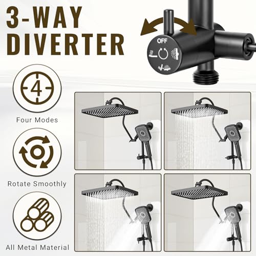 13 Inch Rainfall Shower Head with Handheld Combo