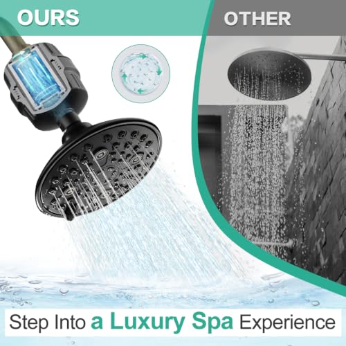 6 Setting High Pressure Filtered Shower Head Combo
