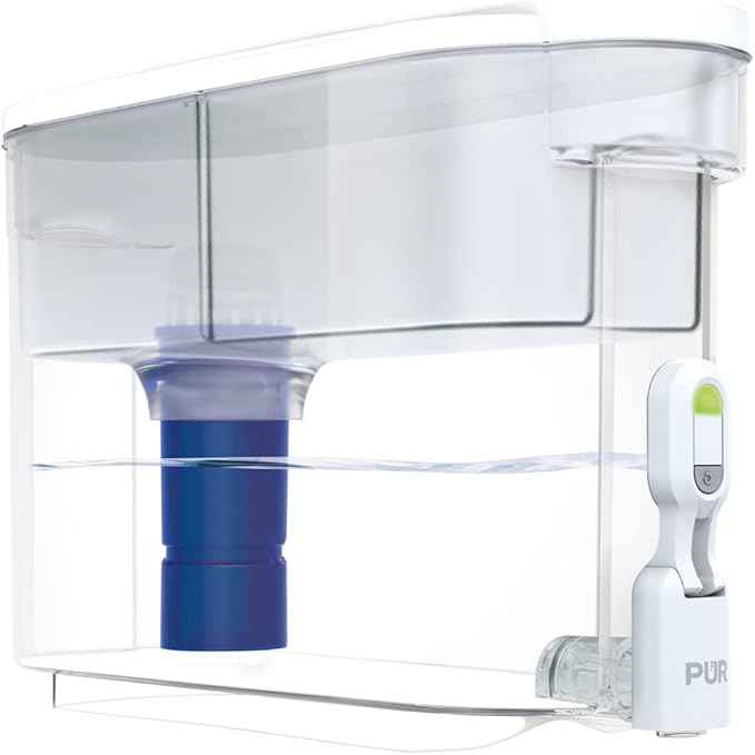 PUR Water Pitcher Replacement Filter (Pack of 4) and PUR PLUS Large Filtered Water Dispenser, 30 Cup