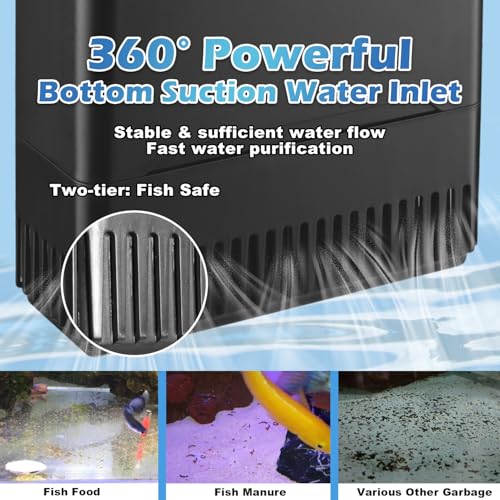 Large Powerful Turtle Tank Filter U V