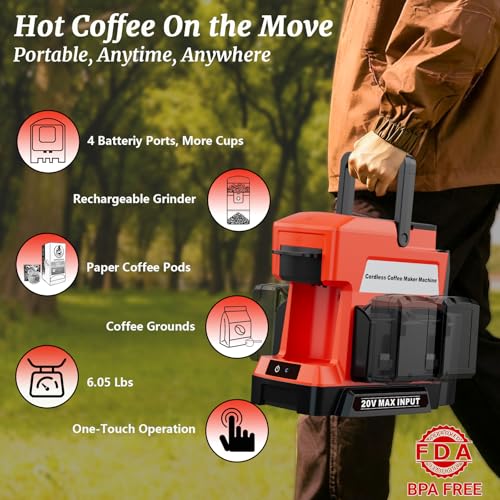 Cordless Coffee Maker for Milwaukee 18V Battery