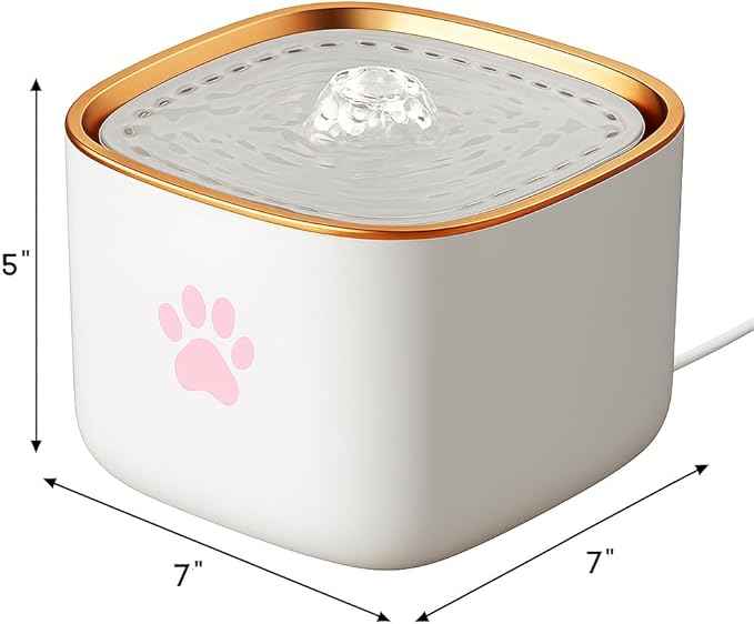 Cat Water Fountain, Water Fountain for Dogs, Indoor Water Dispenser, 3L Automatic Cat Water Dispenser, Quiet Motor, Holds Water for 10 Days – Cute Pink Design