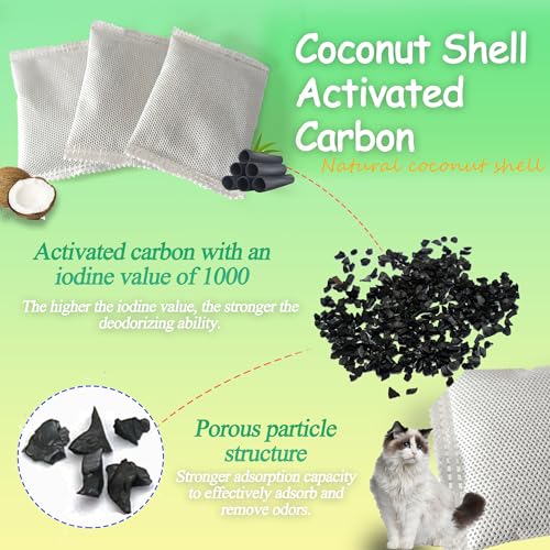 Activated Charcoal for OKSOTY Stainless Steel Cat Litter Box (6 Count)