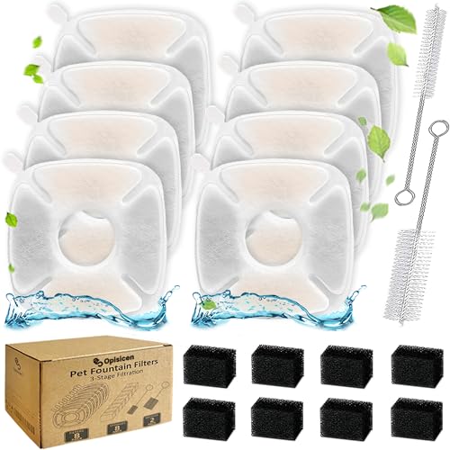 18 Pcs Cat Water Fountain Filters Replacement Compatible with VEKEN 95oz