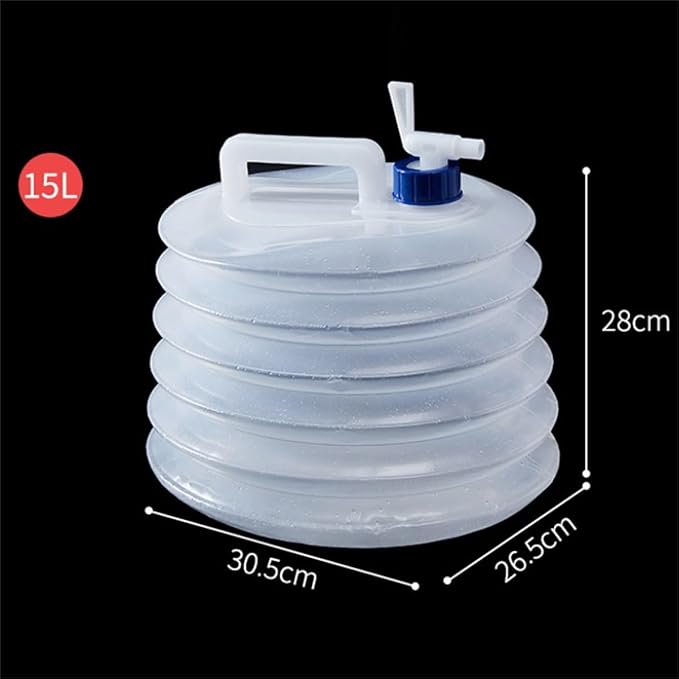 10L/15L Collapsible Water Container with Spigot, Foldable Portable Water Storage Jug, Leakproof Camping Water Carrier for Hiking, Backpacking, RV, Emergency, Outdoor Survival 2pcs