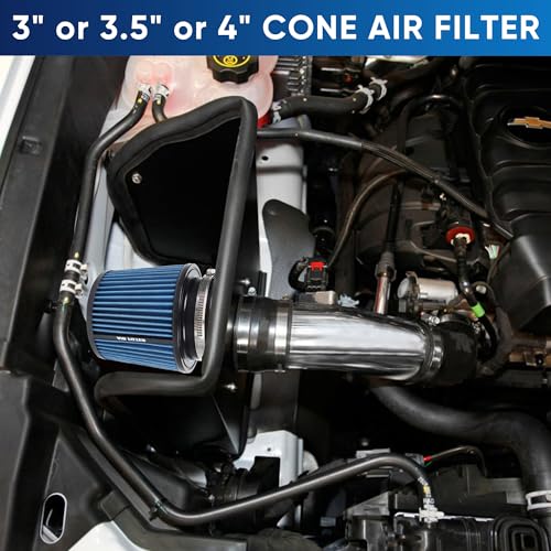 3 3.5 4 Inches Cold Air Intake Filter 76mm 89mm 101mm High Performance Washable Clamp