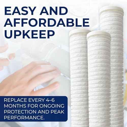 5-Micron Grooved Polypropylene Sediment Replacement Filter Compatible with Tankless Water Heaters & Whole-House Water Filtration - 6 Pack (6 Count)