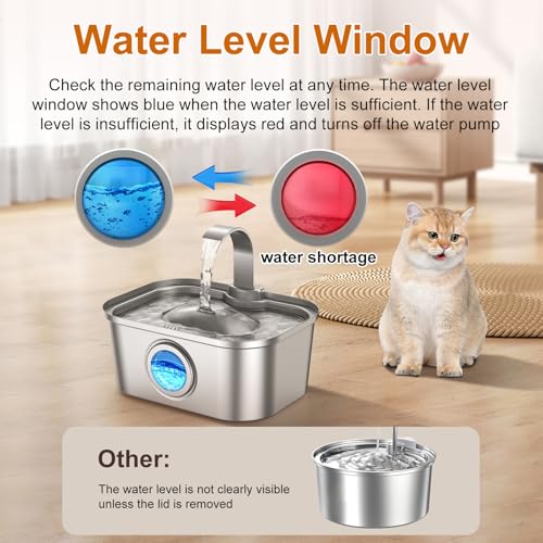 Stainless Steel Cat Water Fountain 124oz (124 Fl Oz)