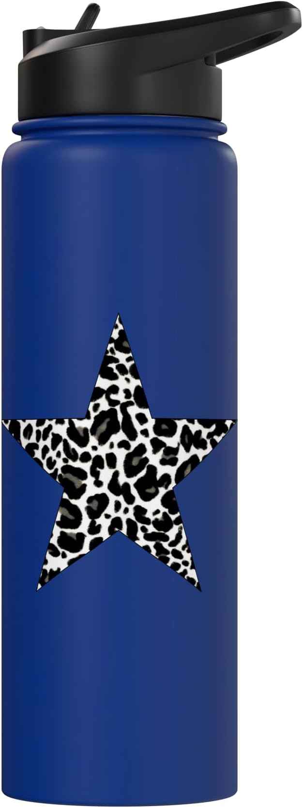 Star Shape - Cute Cheetah Leopard Print Graphic Stainless Steel Insulated Water Bottle