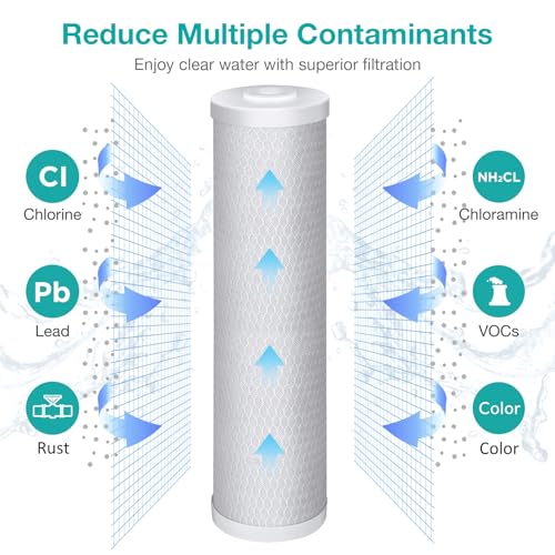 5 Micron 20" x 4.5" CTO Carbon Whole House Water Filter Cartridge (6 Count)