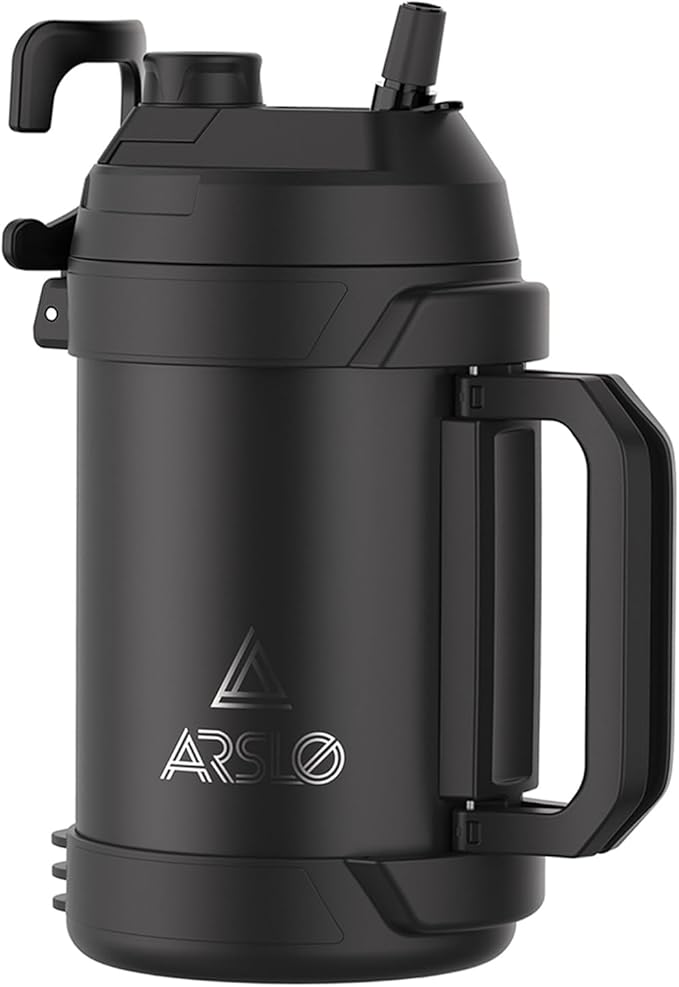 Sports Water Jug - Gallon Water Bottle - Large Insulated Stainless Steel Bottle for Gym, Workouts, Basketball, Football, Soccer - Keep Water Cold for Up To 24 Hours - 108 Ounce (Black)