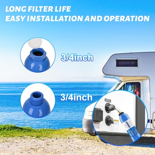 RV Inline Marine Water Filter With Flexible Hose Protector (3 Count)