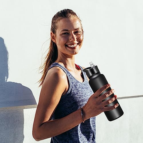 40 oz Insulated Water Bottle with Straw