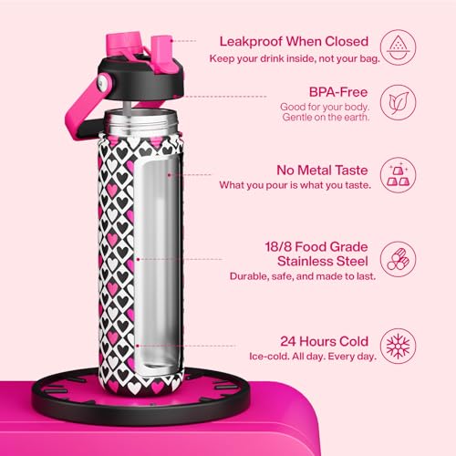 Insulated Water Bottle with Straw Stainless Steel Water Bottle