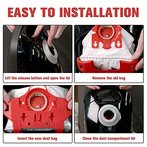 3D Airclean Dust Bags Replacement for Miele FJM Vacuum Compact C2 (10 Count)