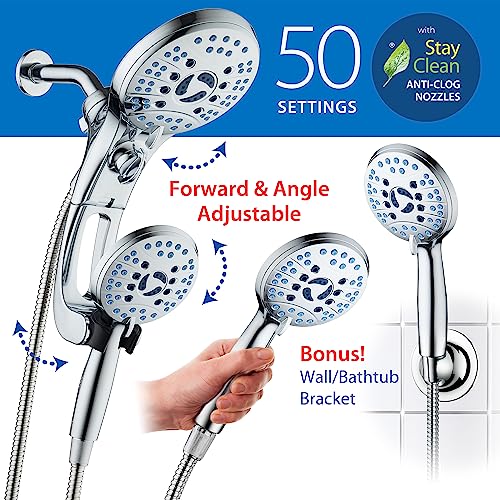AquaCare 50 mode High Pressure Shower Head Combo with Arm & Dual Power Wash