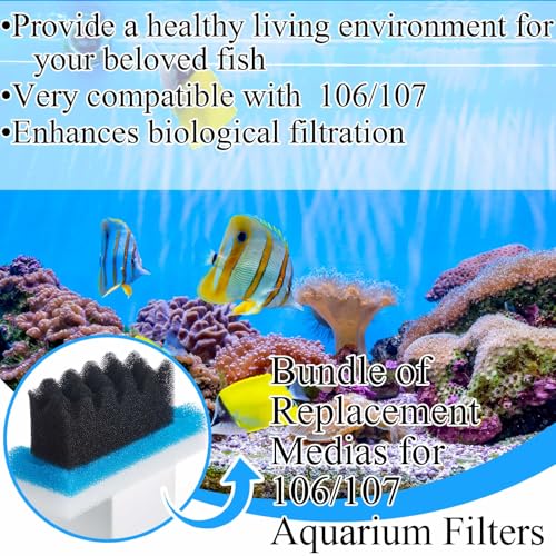 18 Pcs Filters Media Set Compatible with Fluval 106 (15 Count)