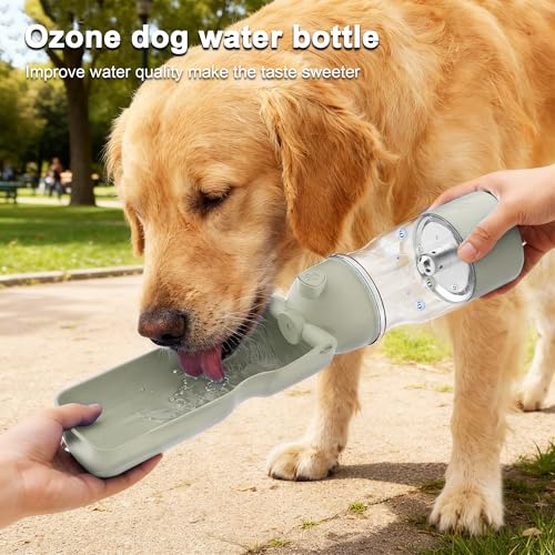 Dog Health Water Bottle Portable Active Oxygen Puppy Water Bowl & Dispenser for Travel Improves Taste and Boosts Immunity wih Ozone Purification Pet Health Care Water Bottle