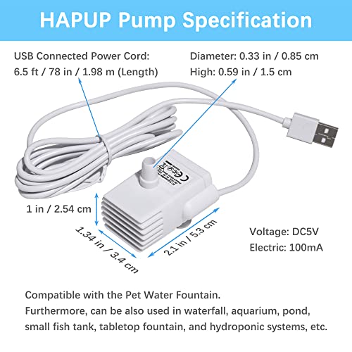 Cat Water Fountain Pump Silent DC5V Original Pet Drinking Fountain Replacement Pump