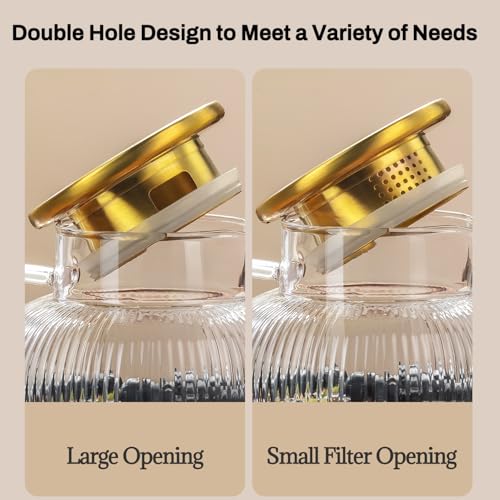 2 PACK Glass Pitcher with Lid