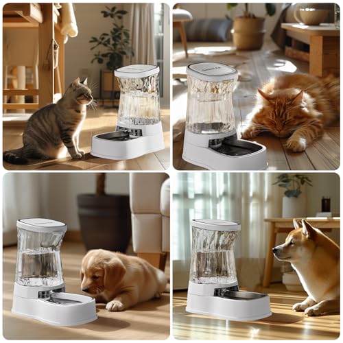 Automatic Dog Water Dispenser Gravity Stainless Steel Water Waterer Feeder