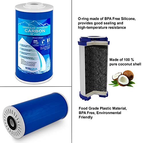High Capacity 10 x 4.5” Transparent Whole House Water Filter Purifier System with Presser Relief Button 1” Inlet