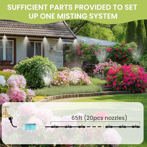 65FT Mister for Outside Patio Misting Cooling System