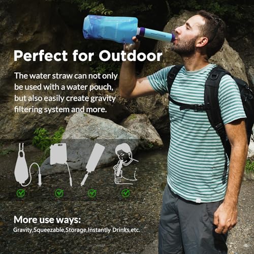 Squeezable Water Pouches with Water Filter Straw (9 Count)