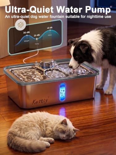 17L 4.5Gal Stainless Steel Dog Water Fountain for Large Dogs