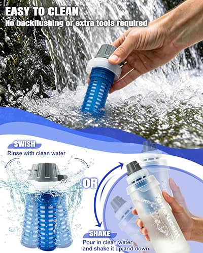 Collapsible Water Filter Bottle with Carabiner