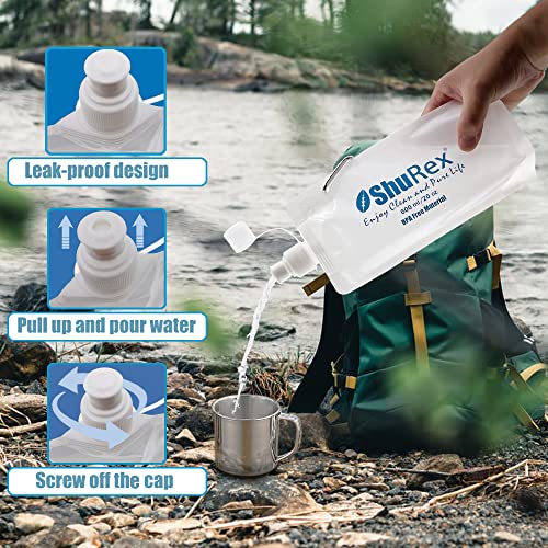 20oz Water Pouch for Sawyer Squeeze Mini Water Filtration System (4 Count)