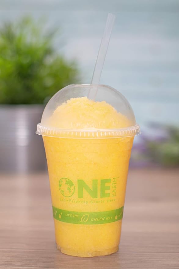 Karat Earth [1,000 ct - 16 oz] Compostable PLA Plastic Cups, BPI Certified Disposable Renewable Cold Cups for Iced Coffee, Smoothies, and More | Green Line