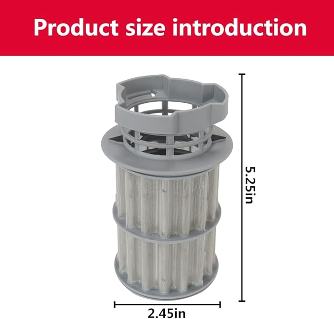 USonline911 645038 Dishwasher Drain Mesh Filter Circulation Pump Micro Filter for B-osch SHE65T56UC, SHE68E05UC, SHE68E15UC, SHE68T52UC, SHE68T55UC, SHE68T56UC, SHE6AF02UC, SHE6AP02UC, SHE6AP05UC