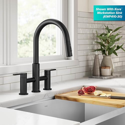 Oletto Touchless Sensor Bridge Kitchen Faucet with Pull
